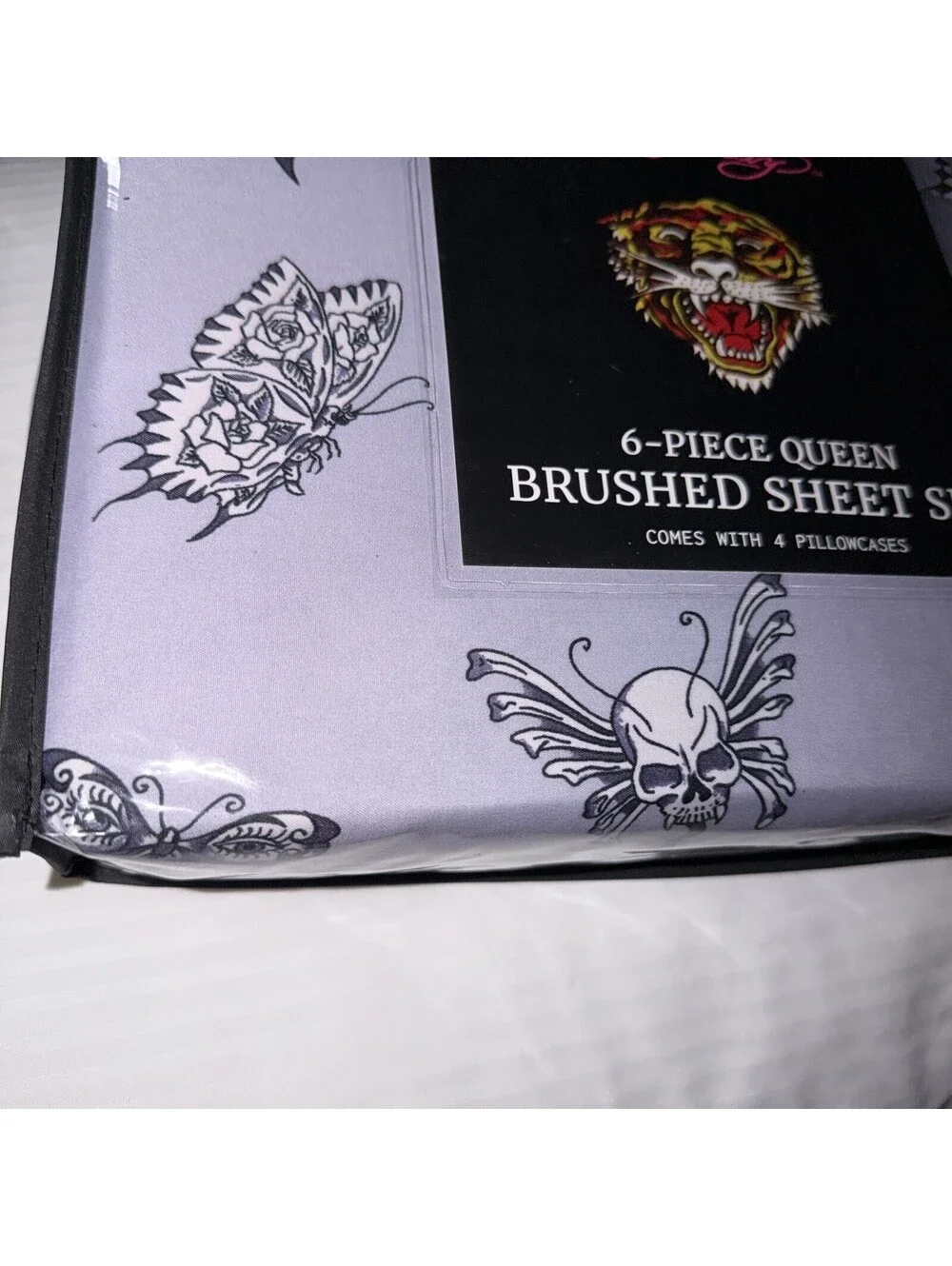 Ed Hardy Queen Sheet Set 6Pc Double Brushed Soft Cooling Bedding